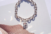 Cross Bracelet - IN A PEACE silver with gemstones