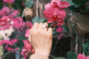 Cross Ring - IN A PEACE - with flowers