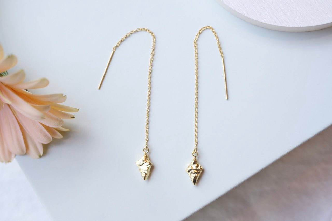 Edgy Threader Earrings - IN A PEACE - gold