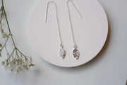 Leaf Threader Earrings - IN A PEACE - silver