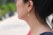 Pearl Hoop Earrings - IN A PEACE - gold - street view